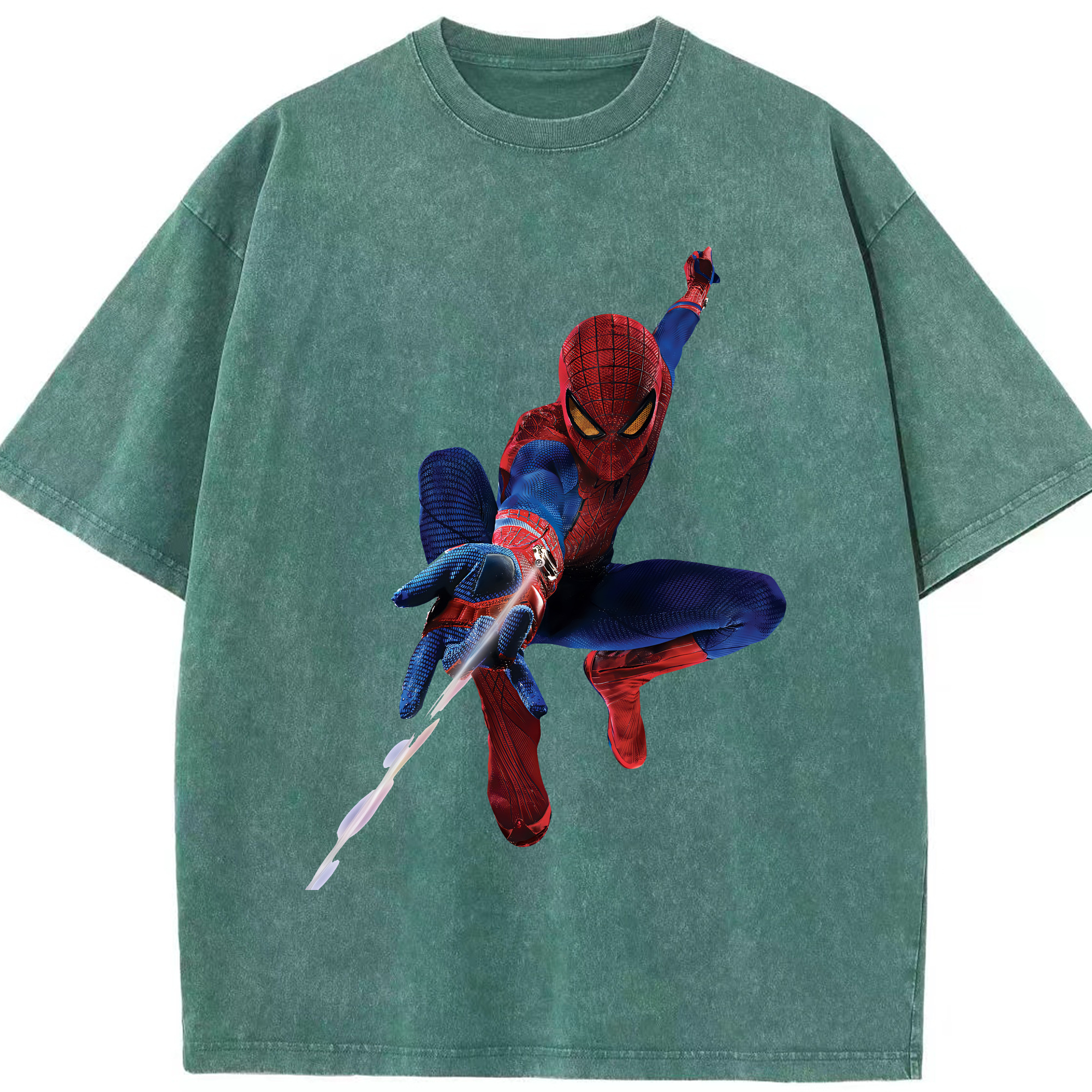 （画像用） Spider Man スパイダーマン 綿100% ヴィンテージ風 半袖Tシャツ（フロントプリント）